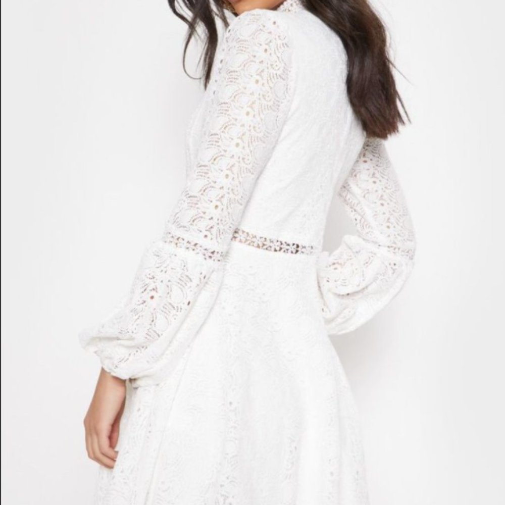 White Long Sleeve Dress - Picture 2 of 11